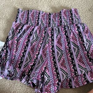 No Boundaries High Waist Patterned Shorts - Pink, Black, White